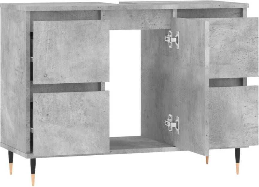 VIDAXL Badkamerkast 80x33x60 cm bewerkt hout betongrijs - Foto 3
