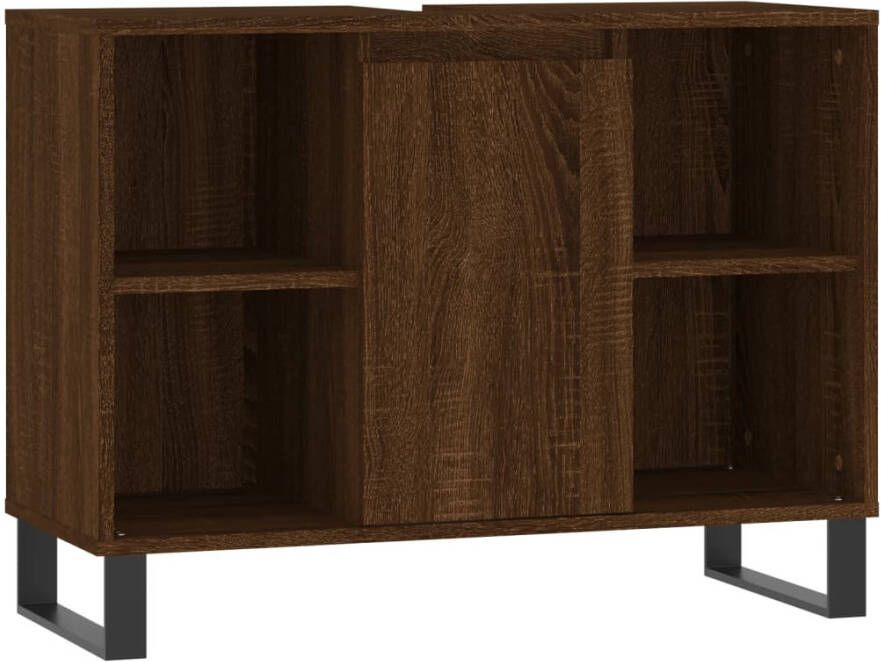 VIDAXL Badkamerkast 80x33x60 cm bewerkt hout bruin eikenkleur - Foto 2