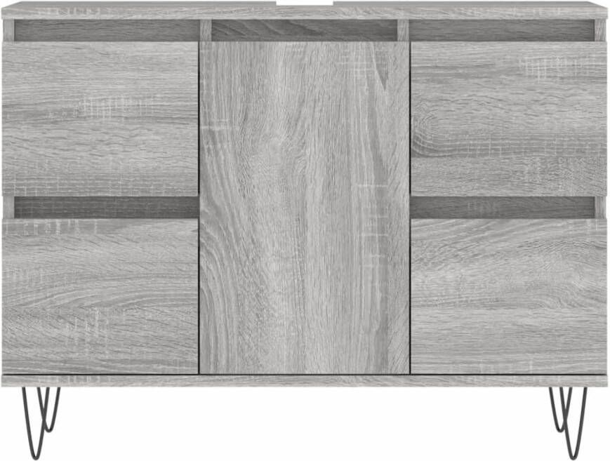 VIDAXL Badkamerkast 80x33x60 cm bewerkt hout grijs sonoma eikenkleurig - Foto 1
