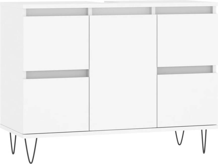 VIDAXL Badkamerkast 80x33x60 cm bewerkt hout wit - Foto 2