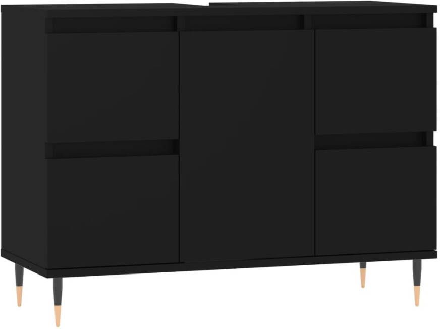 VIDAXL Badkamerkast 80x33x60 cm bewerkt hout zwart
