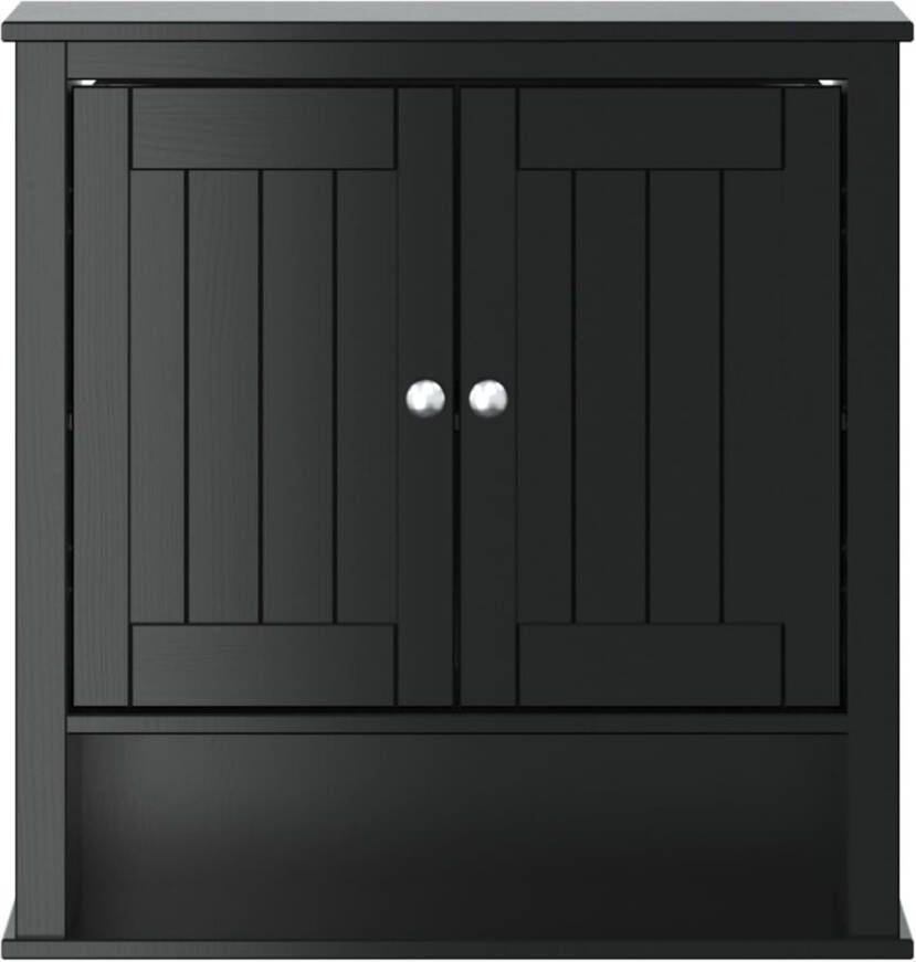 VIDAXL Badkamerkast BERG 69 5x27x71 5 cm massief grenenhout zwart - Foto 1