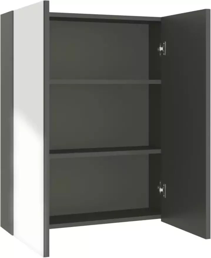 VIDAXL Badkamerkast met spiegel 60x15x75 cm MDF grijs