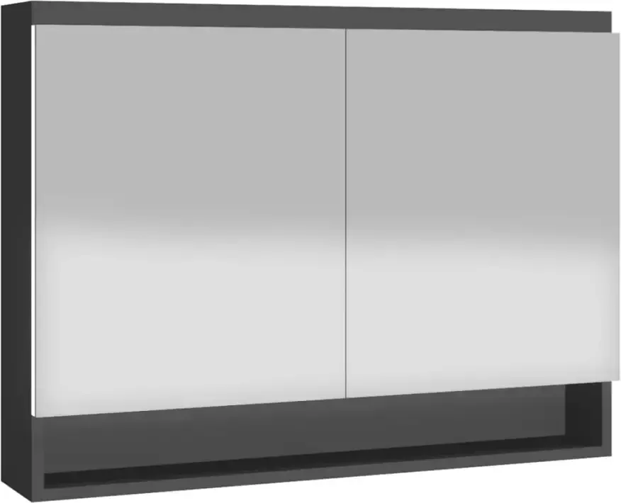 VIDAXL Badkamerkast met spiegel 80x15x60 cm MDF antracietkleurig