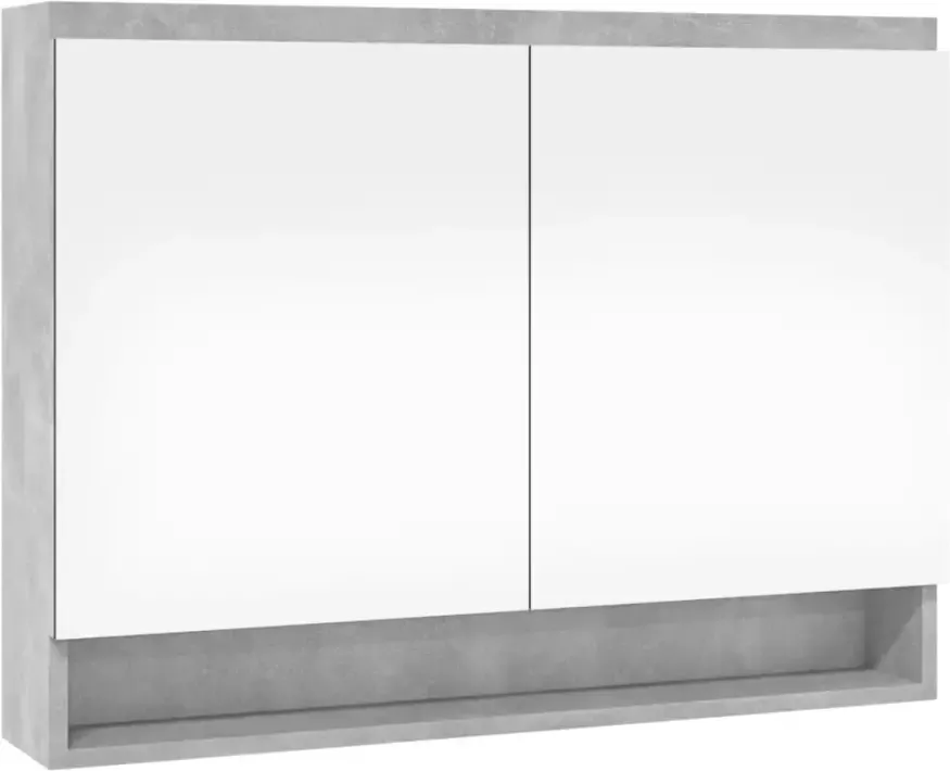 VIDAXL Badkamerkast met spiegel 80x15x60 cm MDF betongrijs