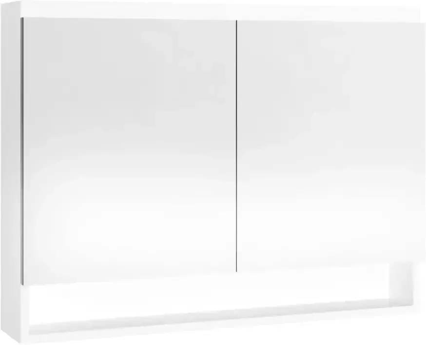 VIDAXL Badkamerkast met spiegel 80x15x60 cm MDF glanzend wit
