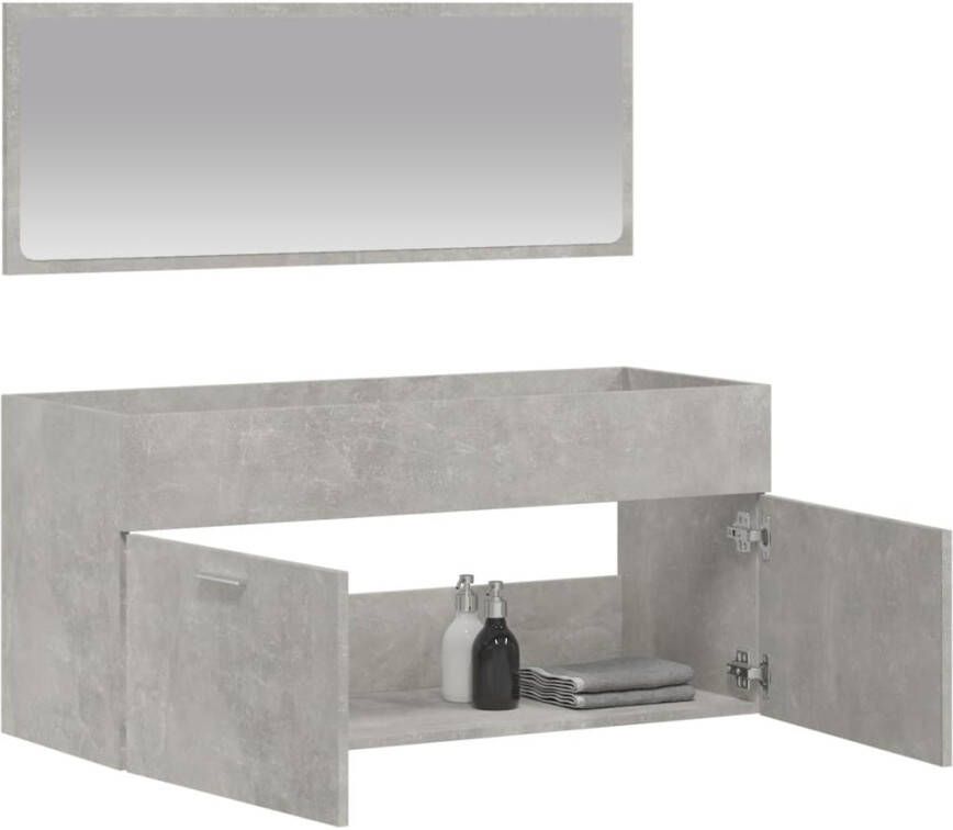 VIDAXL Badkamerkast met spiegel bewerkt hout betongrijs - Foto 2
