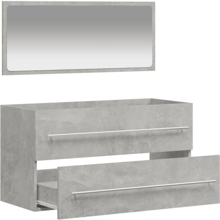 VIDAXL Badkamerkast met spiegel bewerkt hout betongrijs - Foto 1