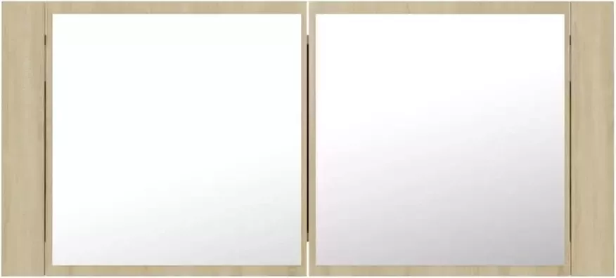 VIDAXL Badkamerkast met spiegel LED acryl sonoma eikenkleurig
