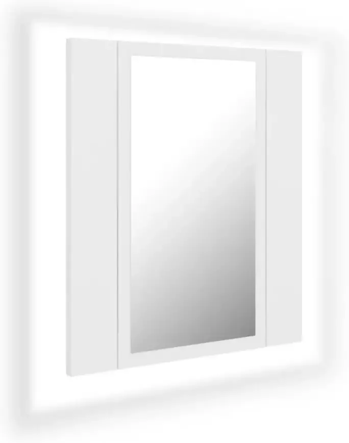 VIDAXL Badkamerkast met spiegel en LED 40x12x45 cm acryl wit - Foto 1
