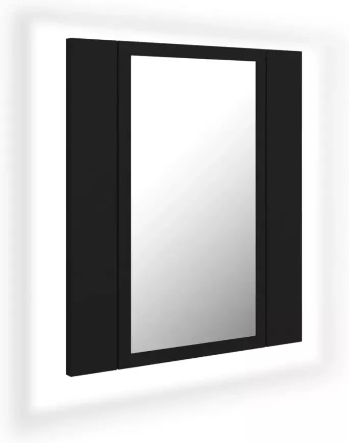 VIDAXL Badkamerkast met spiegel en LED 40x12x45 cm acryl zwart