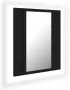 VIDAXL Badkamerkast met spiegel en LED 40x12x45 cm acryl zwart - Thumbnail 2
