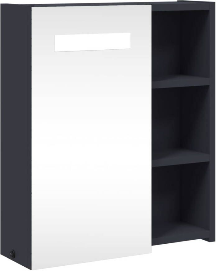 VIDAXL Badkamerkast met spiegel en LED 45x13x52 cm grijs