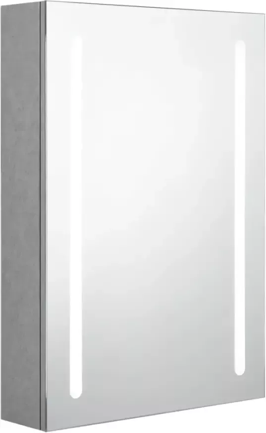 VIDAXL Badkamerkast met spiegel en LED 50x13x70 cm betongrijs - Foto 2
