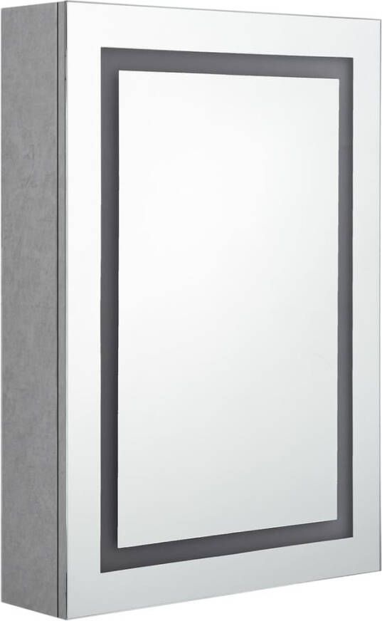 VIDAXL Badkamerkast met spiegel en LED 50x13x70 cm betongrijs - Foto 3