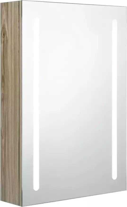 VIDAXL Badkamerkast met spiegel en LED 50x13x70 cm eikenkleurig - Foto 3