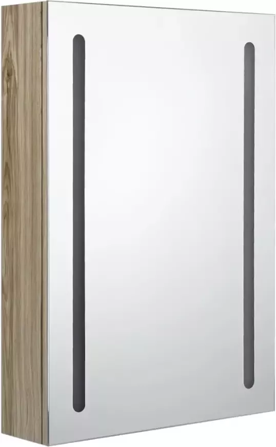 VIDAXL Badkamerkast met spiegel en LED 50x13x70 cm eikenkleurig - Foto 2