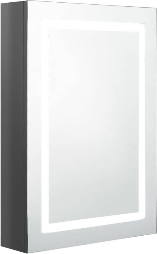 VIDAXL Badkamerkast met spiegel en LED 50x13x70 cm glanzend grijs - Foto 2