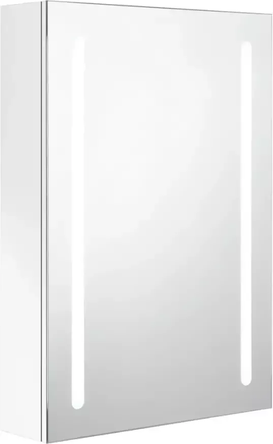 VIDAXL Badkamerkast met spiegel en LED 50x13x70 cm glanzend wit - Foto 3