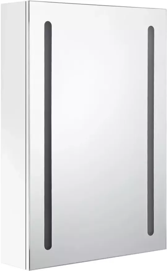 VIDAXL Badkamerkast met spiegel en LED 50x13x70 cm glanzend wit - Foto 2