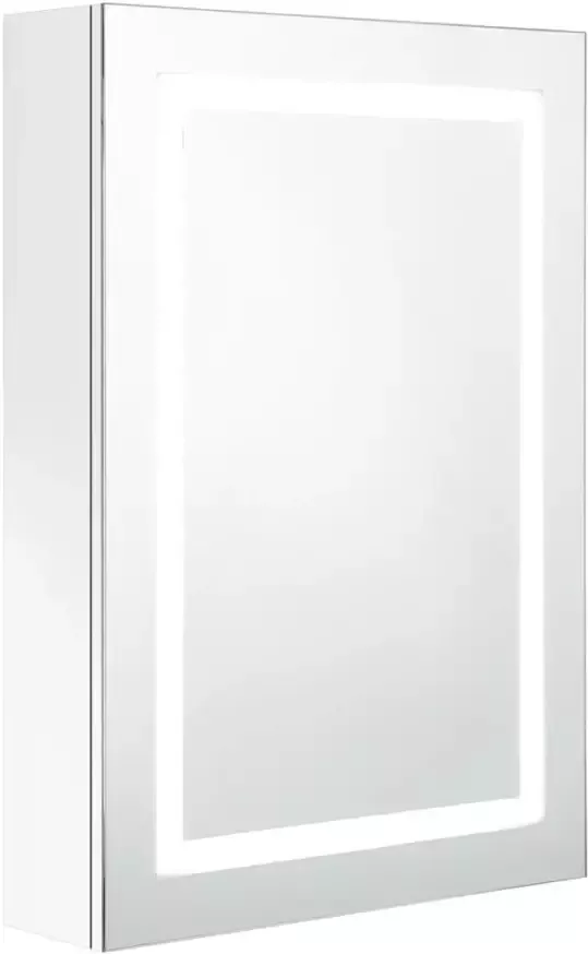 VIDAXL Badkamerkast met spiegel en LED 50x13x70 cm glanzend wit - Foto 3