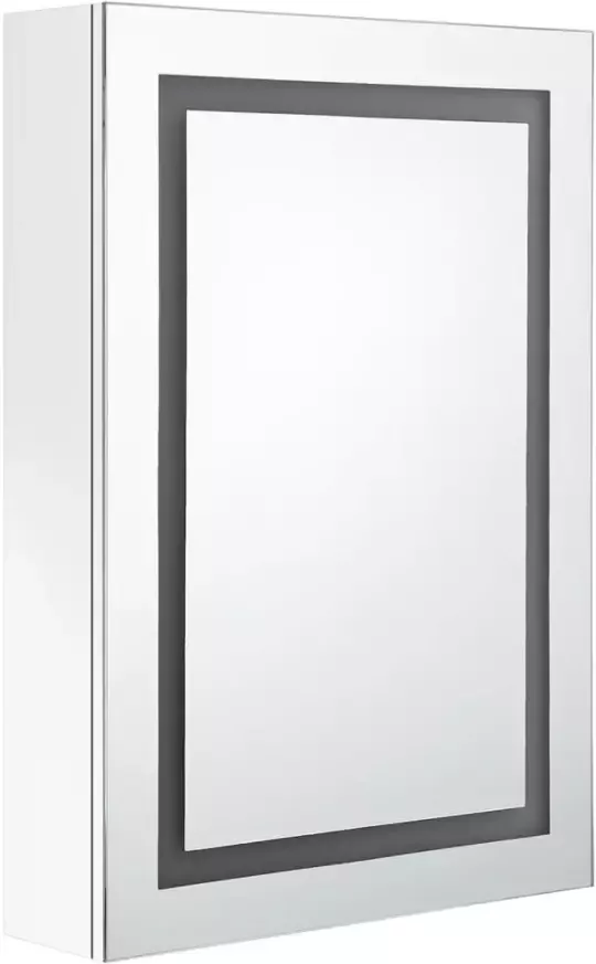 VIDAXL Badkamerkast met spiegel en LED 50x13x70 cm glanzend wit - Foto 2