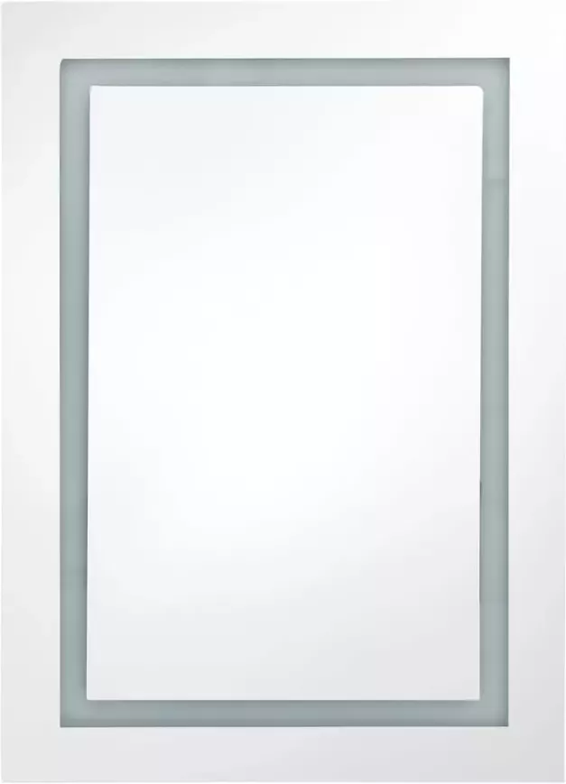 VIDAXL Badkamerkast met spiegel en LED 50x13x70 cm glanzend wit - Foto 1