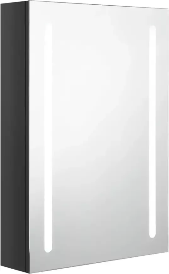 VIDAXL Badkamerkast met spiegel en LED 50x13x70 cm glanzend zwart - Foto 2