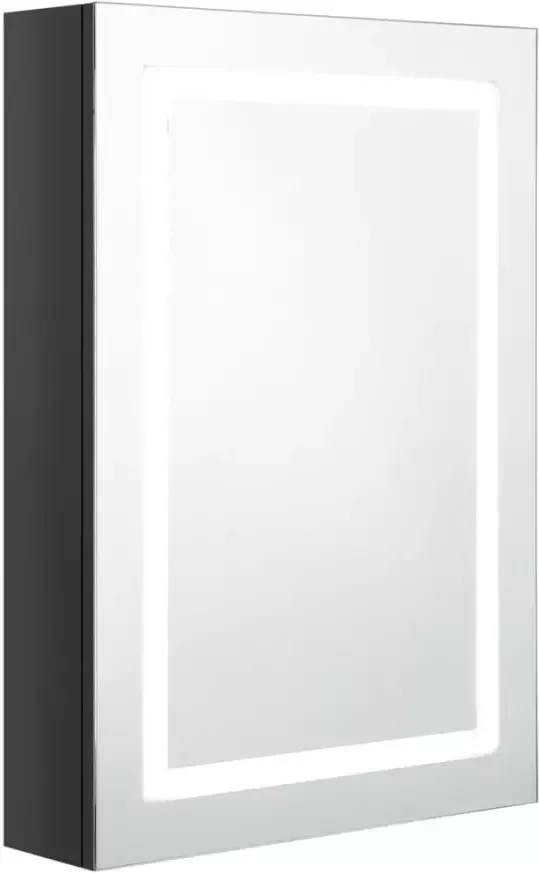 VIDAXL Badkamerkast met spiegel LED 50x13x70 cm glanzend zwart - Foto 2