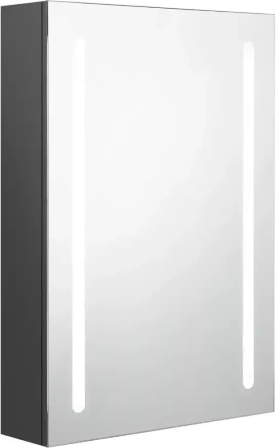 VIDAXL Badkamerkast met spiegel en LED 50x13x70 cm grijs - Foto 2
