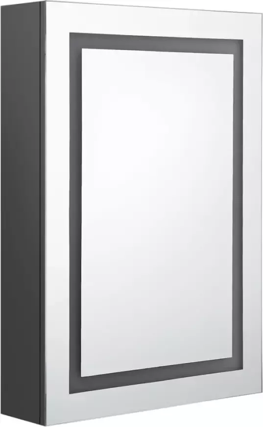 VIDAXL Badkamerkast met spiegel en LED 50x13x70 cm grijs - Foto 3