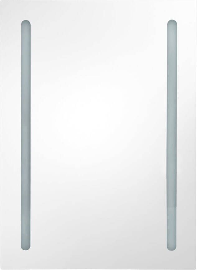 VIDAXL Badkamerkast met spiegel en LED 50x13x70 cm wit en eikenkleurig - Foto 1