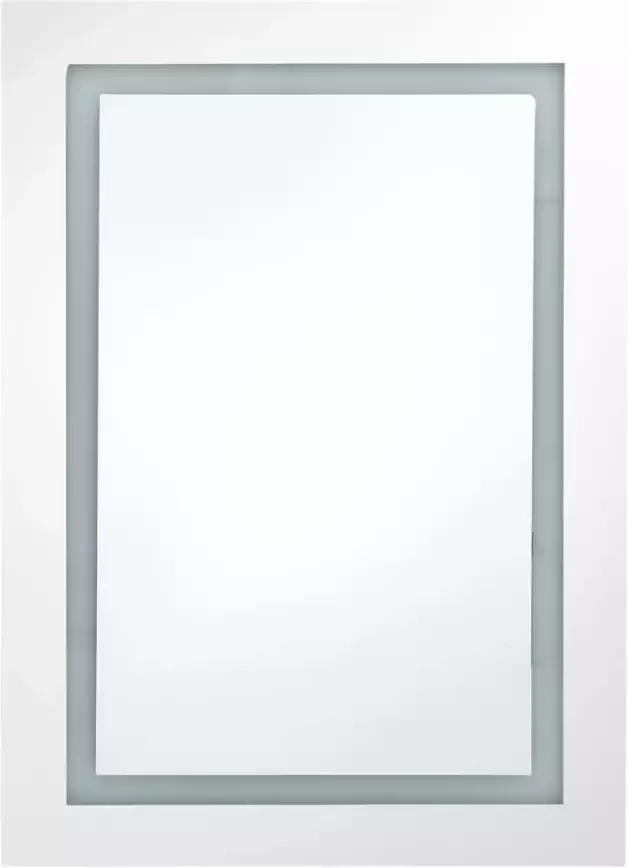 VIDAXL Badkamerkast met spiegel en LED 50x13x70 cm wit en eikenkleurig - Foto 1