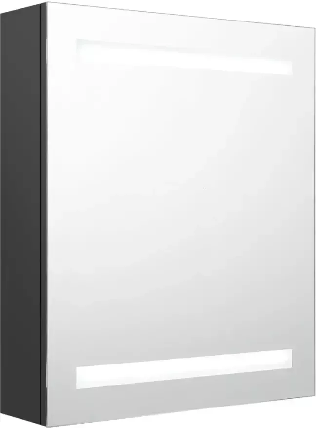 VIDAXL Badkamerkast met spiegel en LED 50x14x60 cm antracietkleurig - Foto 2
