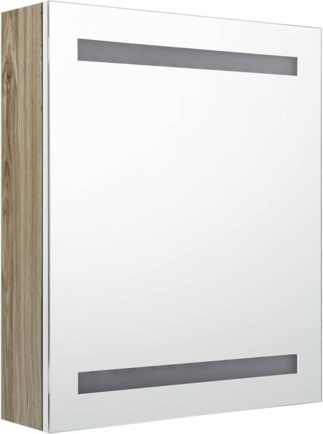 VIDAXL Badkamerkast met spiegel en LED 50x14x60 cm eikenkleurig - Foto 2