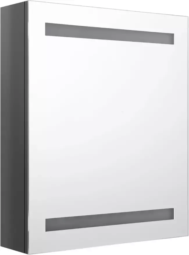 VIDAXL Badkamerkast met spiegel LED 50x14x60 cm glanzend grijs - Foto 2