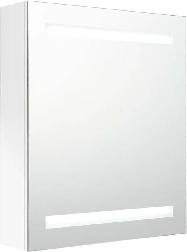 VIDAXL Badkamerkast met spiegel en LED 50x14x60 cm glanzend wit - Foto 2