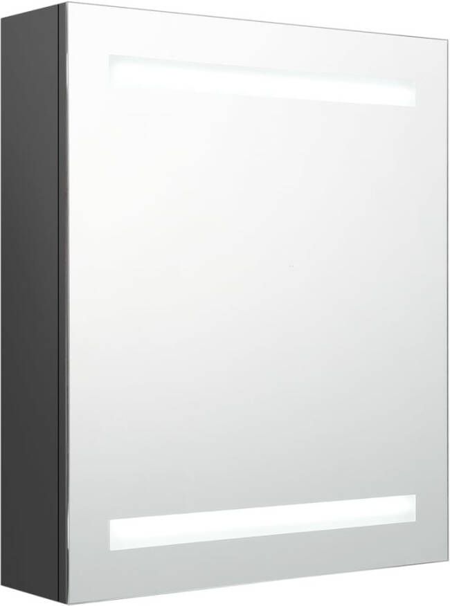 VIDAXL Badkamerkast met spiegel en LED 50x14x60 cm grijs - Foto 2