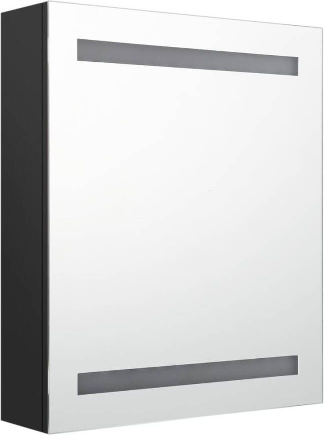 VIDAXL Badkamerkast met spiegel en LED 50x14x60 cm zwart - Foto 2