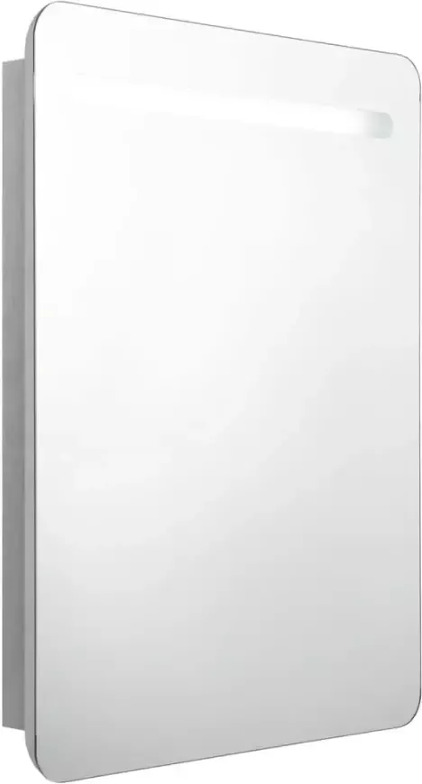 VIDAXL Badkamerkast met spiegel en LED 60x11x80 cm betongrijs - Foto 2