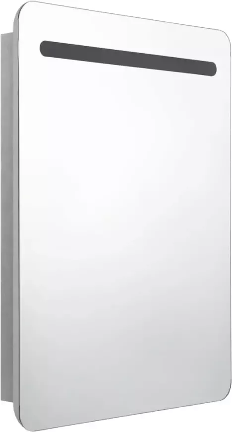 VIDAXL Badkamerkast met spiegel en LED 60x11x80 cm betongrijs - Foto 3