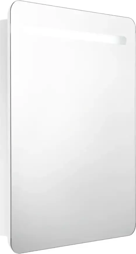 VIDAXL Badkamerkast met spiegel en LED 60x11x80 cm glanzend wit - Foto 3