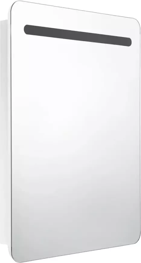 VIDAXL Badkamerkast met spiegel en LED 60x11x80 cm glanzend wit - Foto 2