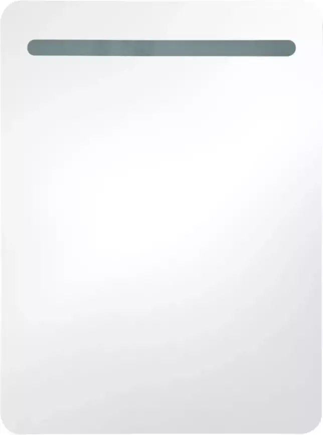 VIDAXL Badkamerkast met spiegel en LED 60x11x80 cm wit en eikenkleurig - Foto 1