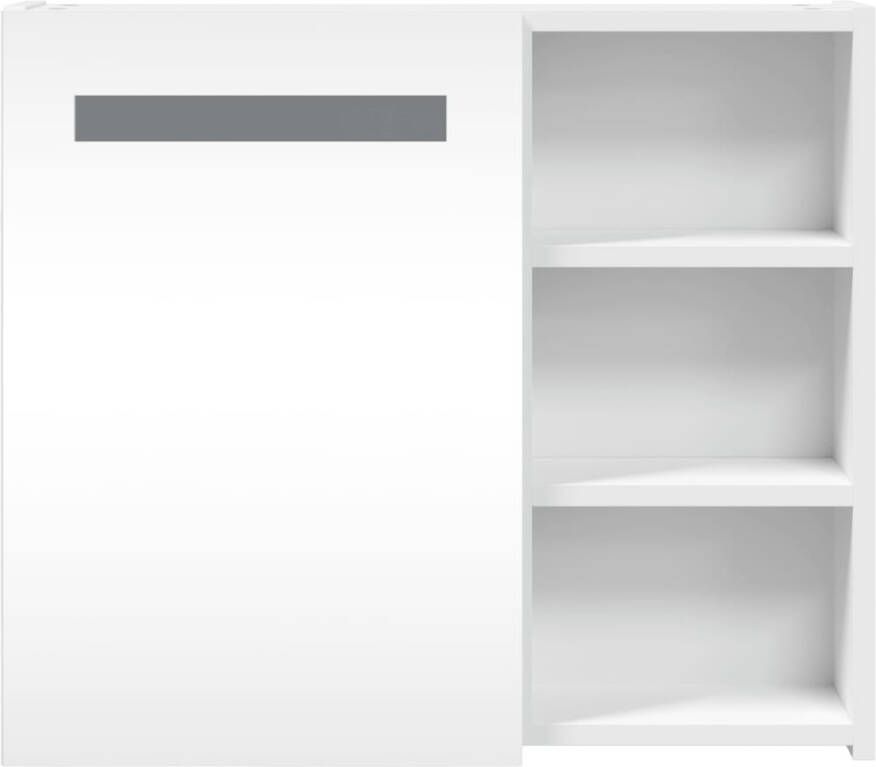 VIDAXL Badkamerkast met spiegel en LED 60x13x52 cm wit - Foto 3
