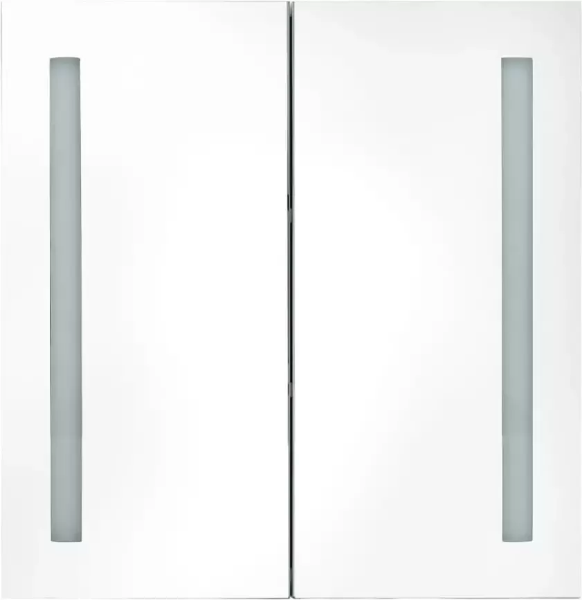 VIDAXL Badkamerkast met spiegel en LED 62x14x60 cm eikenkleurig - Foto 1