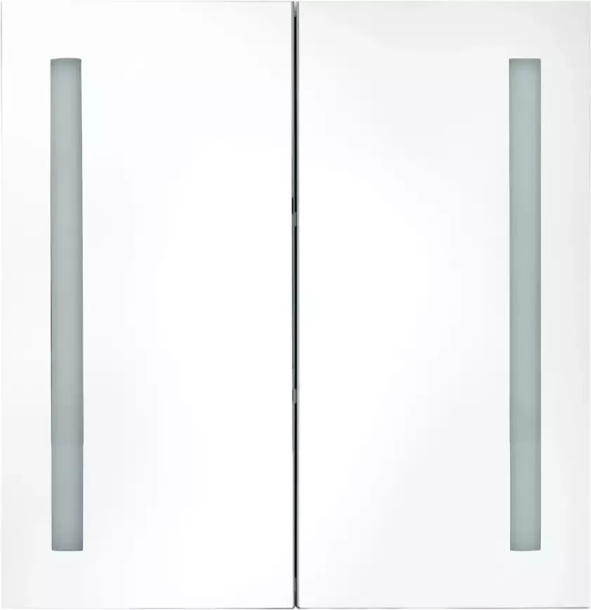 VIDAXL Badkamerkast met spiegel en LED 62x14x60 cm glanzend grijs - Foto 1