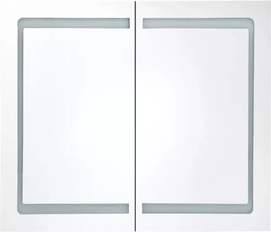 VIDAXL Badkamerkast met spiegel en LED 80x12x68 cm eikenkleurig - Foto 3