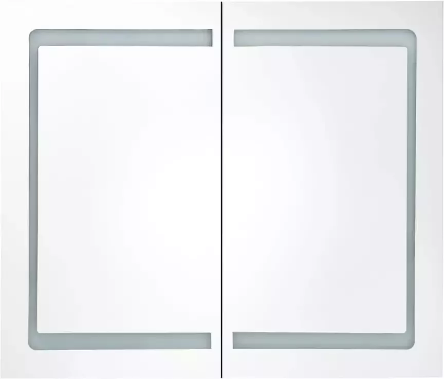 VIDAXL Badkamerkast met spiegel en LED 80x12x68 cm wit en eikenkleurig - Foto 3