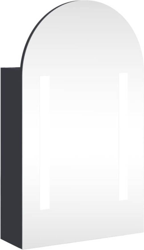 VIDAXL Badkamerkast met spiegel en LED gebogen 42x13x70 cm grijs - Foto 1
